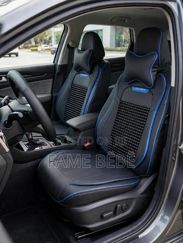 DESIGN Beaded Massage Sport Seat Cover Set - Black & Blue Edition · Photo 1