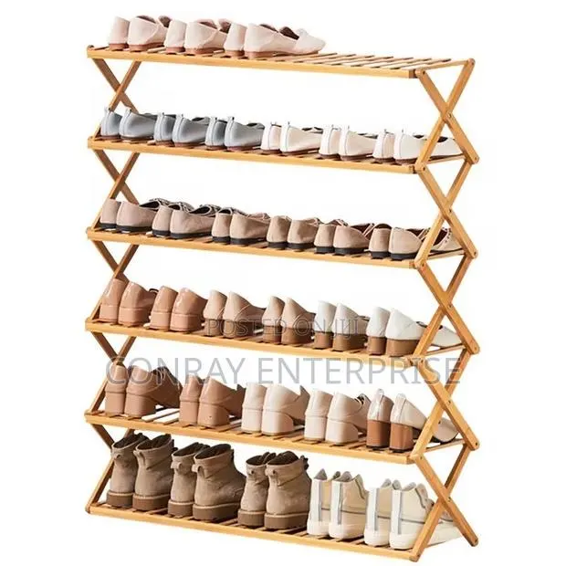 Foldable Bamboo Shoe Rack. · Photo 1