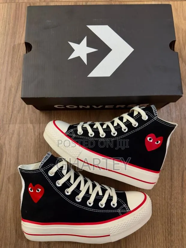 Cdg Play Black Converse All Stars: Edgy Chic Sneakers · Photo 1