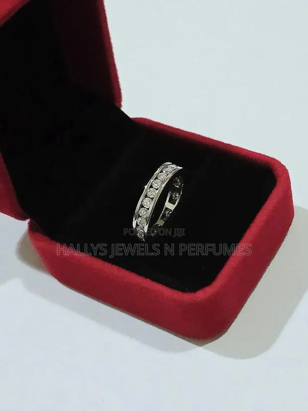 Full Moissanite Diamond Sterling Silver Wedding Band · Photo 1