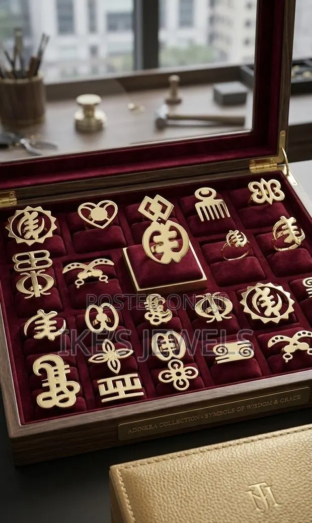 Adinkra Symbols Gold Rings · Photo 1