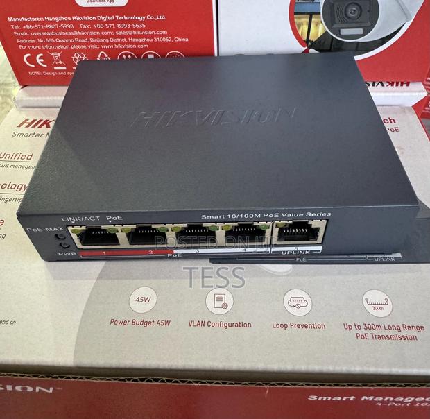 Hikvision 4port Fast Smart Poe Switch Ds-3e1105p-Ei/Managed · Photo 2