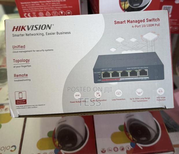 Hikvision 4port Fast Smart Poe Switch Ds-3e1105p-Ei/Managed · Photo 1
