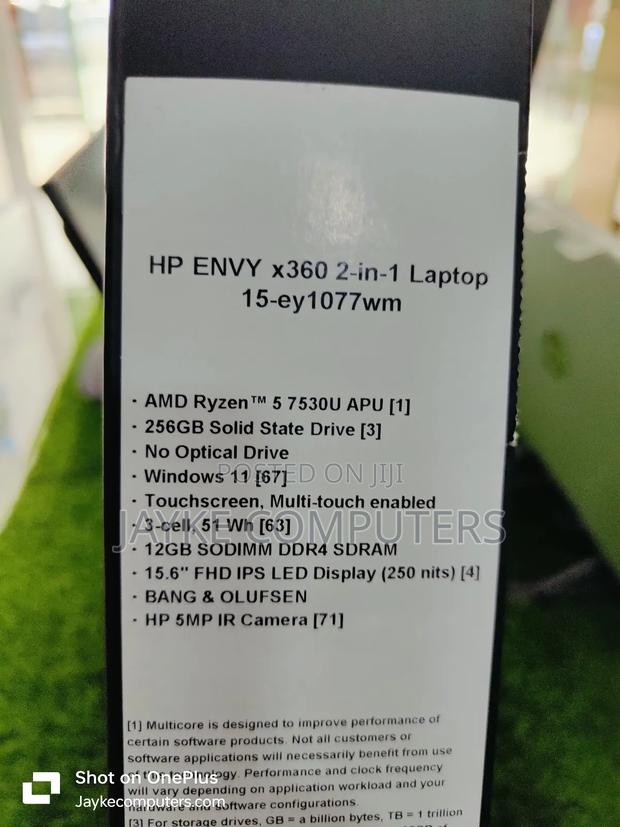 New Laptop HP Envy X360 12GB AMD Ryzen 5 SSD 256GB