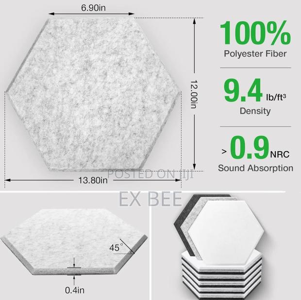 12pcs Hexagon Acoustic Panels Soundproofing Padding · Photo 5