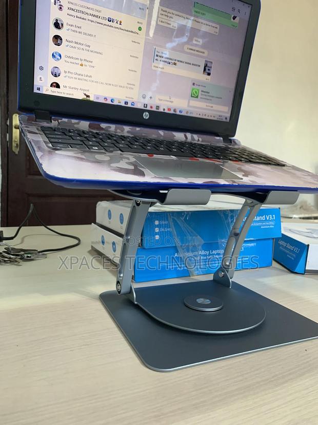 Adjustable Laptop Stand With 360 Rotating Base Metal · Photo 2