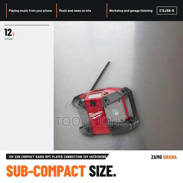 12V Sub Compact Radio Mp3 Player Connection 12V - C12jsr-0 · Photo 1