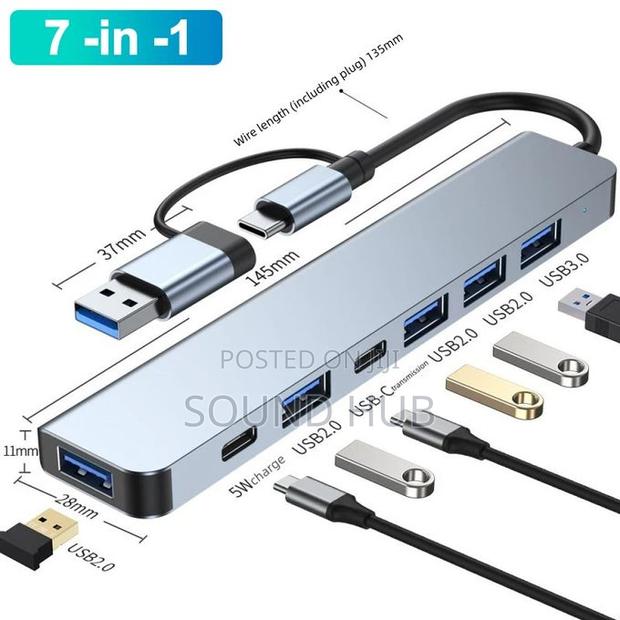 7in1 Multi Ports USB Type C Hub Splitter Adapter Expansion · Photo 1