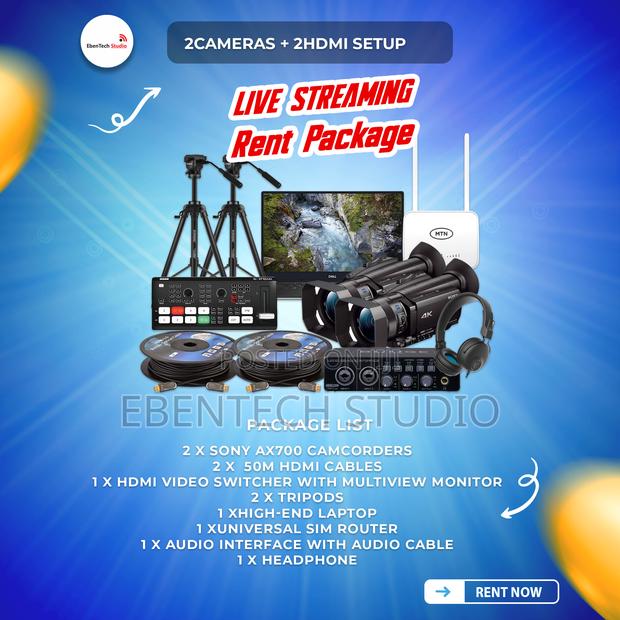 2 Cameras Live Streaming With Laptop Setup for Rent · Photo 1