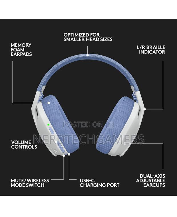 Logitech G435 LIGHTSPEED Wireless Gaming Headset - Black · Photo 4