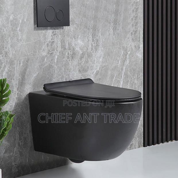 Hung Wc Pot. Toilet Seat Pot. Black · Photo 1