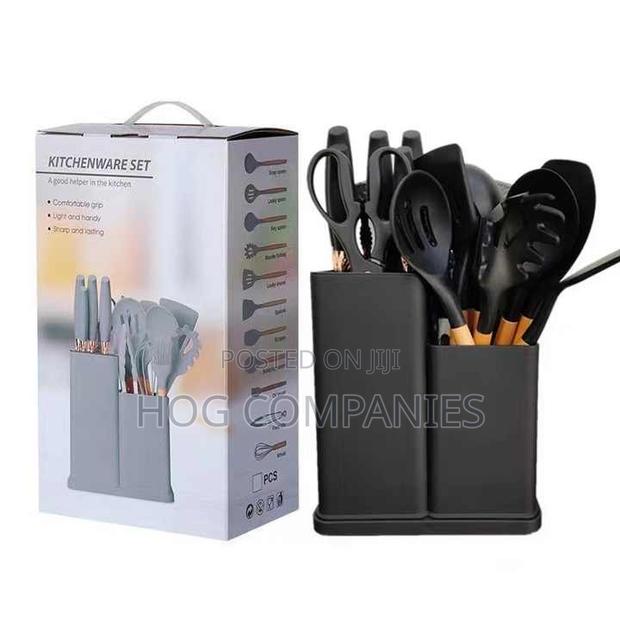 19 Pieces Silicone Kitchen Utensil Set Chopping Board- Fast Delivery · Photo 1
