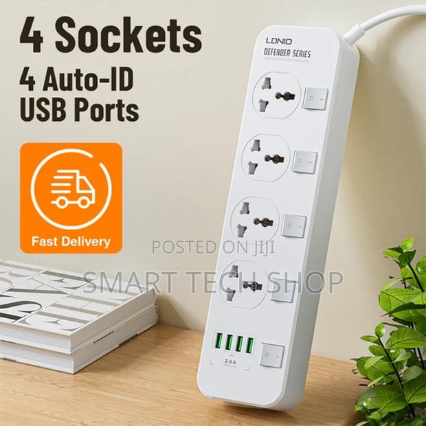 Ldnio Surge Protector 4 Outlets Power Strip With 4 Usb 2m · Photo 5