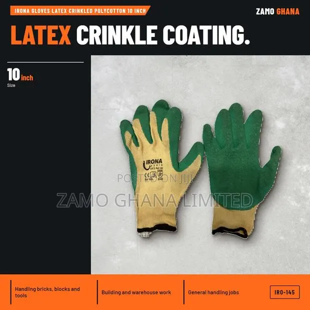 Irona Gloves Latex Crinkled Polycotton 10 Inch - IRO-145 · Photo 1