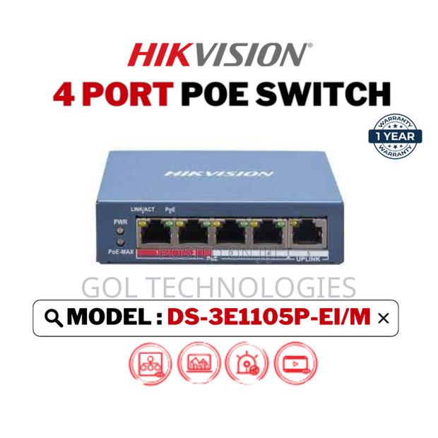 Hikvision Ds-3e1105p-Ei/M 4port Smart Managed Poe Switch · Photo 1