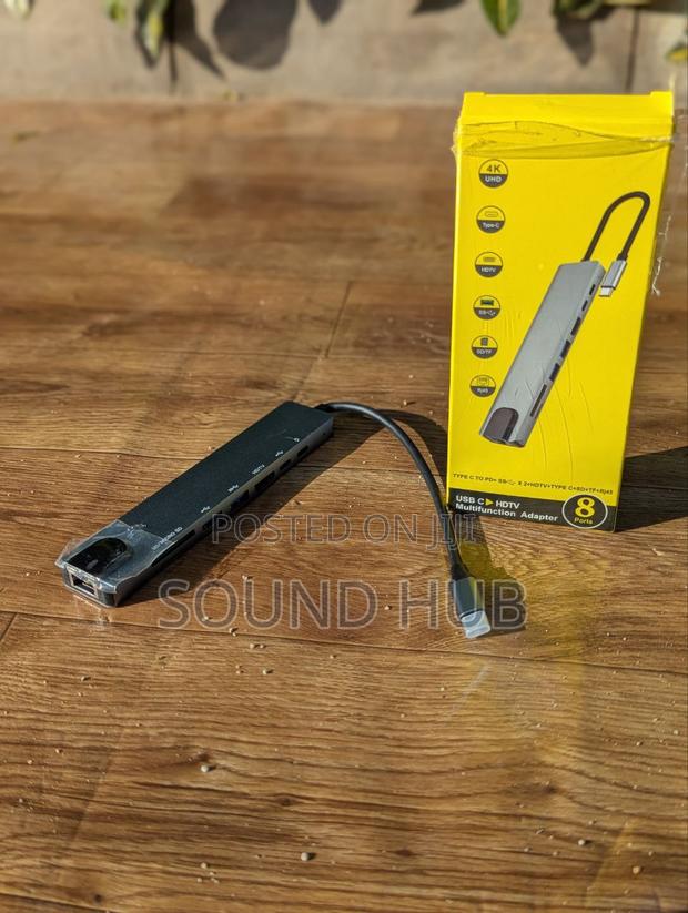 8 in 1 87w Type-C to Pd+Usb3.0x2+Sd+Tf+Hdmi+Rj45+Type-C Dock · Photo 1