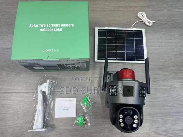 Three Dual Lens 12mp Outdoor Solar Powered Security Camera · Photo 1