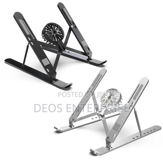 Folding Height Adjustable Aluminum Laptop Holder With Fan · Photo 1