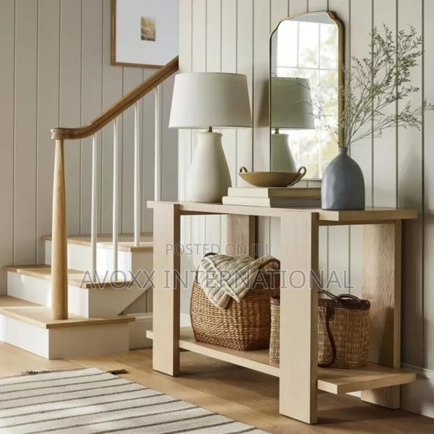 Bleached Oak Console Table Natural Wood - Threshold · Photo 8