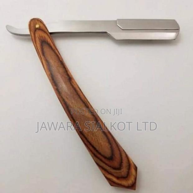Wooden Handle Straight Barber Razor Stainless Steel · Photo 1