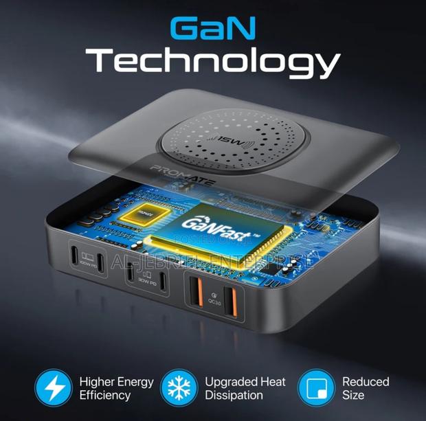 Promate Ganfast 100W Charging Station + 15W Wireless Charger · Photo 3