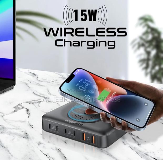Ganfast 100W Promate Power Station + Wireless QC3.0 Charger · Photo 1