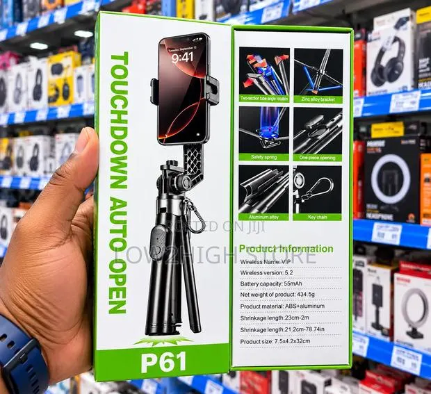 Universal P61 Touchdown Auto-Open Selfie Stick Tripod · Photo 1
