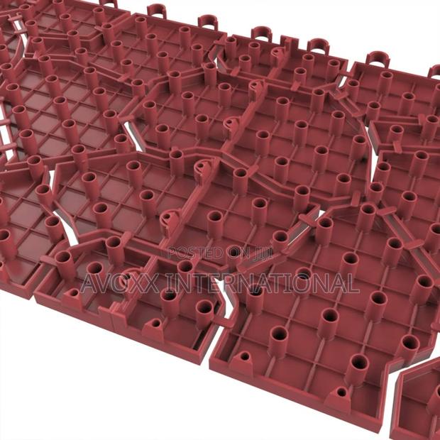 Pure Garden Interlocking Look Patio Tiles, Brick Red, 6count · Photo 4