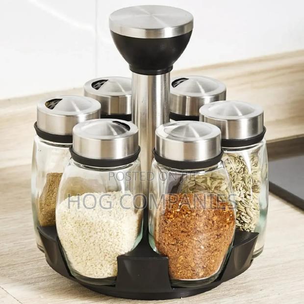 Multifunctional Rotating Spice Rack Glass Organizer · Photo 1