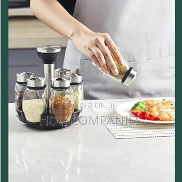 Multifunctional Rotating Spice Rack Glass Organizer · Photo 2