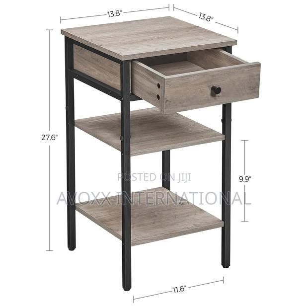 VASAGLE Tall Nightstand, Bedside Table W/ Drawer and Shelfs · Photo 4