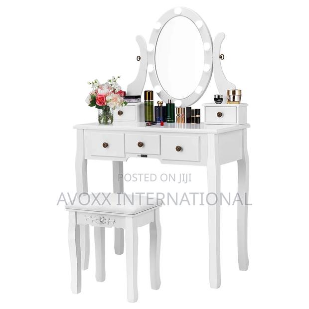 VIVOHOME Makeup Vanity Set W/Led Bulbs,Dressing Table,Stool · Photo 1