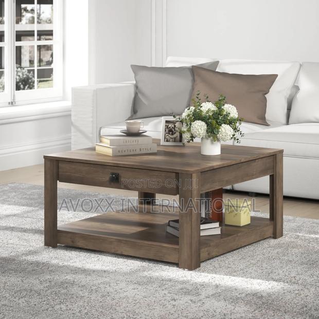 Galano Philia Square Modern Coffee Table With Storage Drawer · Photo 2