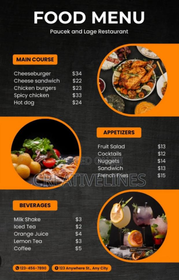 Customised Food Menu · Photo 1