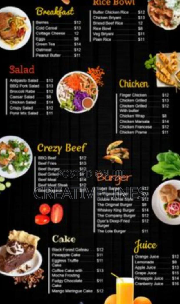 Customised Food Menu · Photo 2