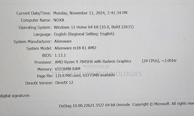Laptop Dell Alienware M18X 64GB AMD Ryzen 9 SSD 2T · Photo 5