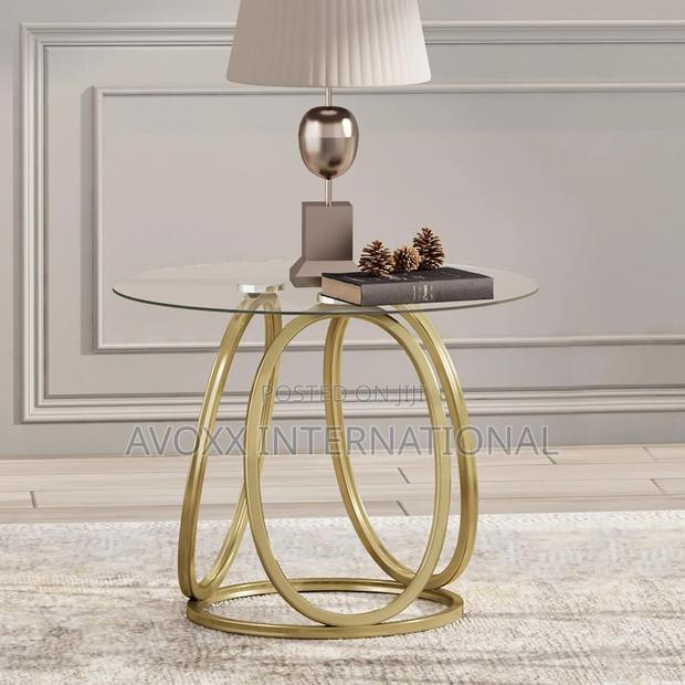 O K FURNITURE Gold End Table, Modern Glass Side Table · Photo 1