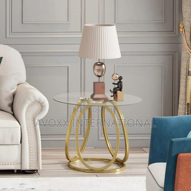 O K FURNITURE Gold End Table, Modern Glass Side Table · Photo 3