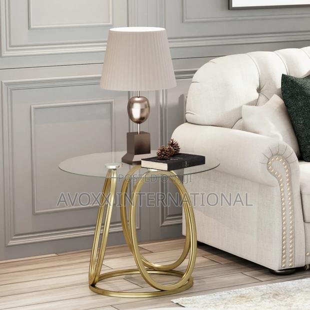O K FURNITURE Gold End Table, Modern Glass Side Table · Photo 4