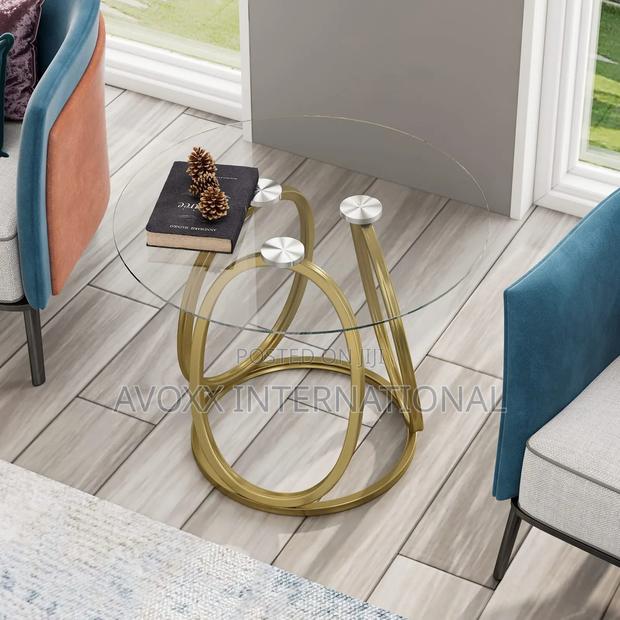O K FURNITURE Gold End Table, Modern Glass Side Table · Photo 6