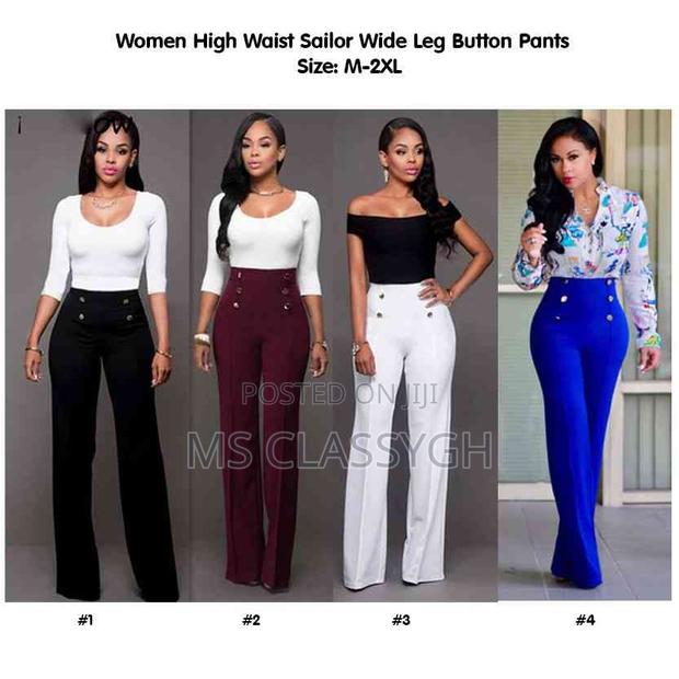 Casual High Waist Long Pants Women Office Lady Elegant Butto · Photo 1
