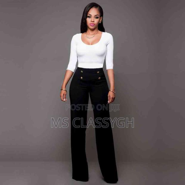 Casual High Waist Long Pants Women Office Lady Elegant Butto · Photo 4