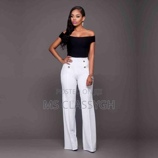 Casual High Waist Long Pants Women Office Lady Elegant Butto · Photo 6