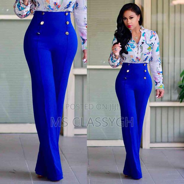 Casual High Waist Long Pants Women Office Lady Elegant Butto · Photo 5