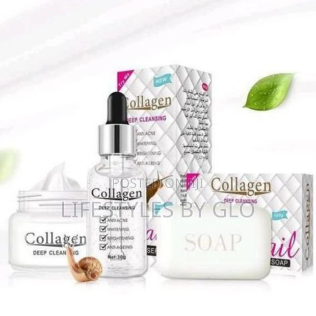 Snail Collagen Face Cream, Serum Soap Anti-Aging Anti-Acne 5pcs Set · Photo 3