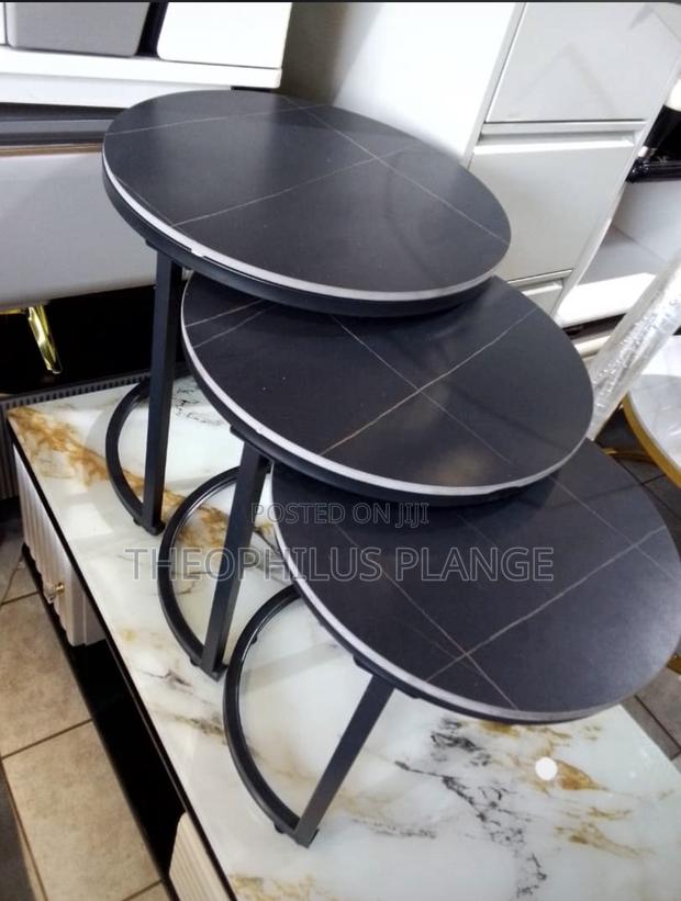 All Black 3 in 1 Mable Center Table, Side Tables. · Photo 1
