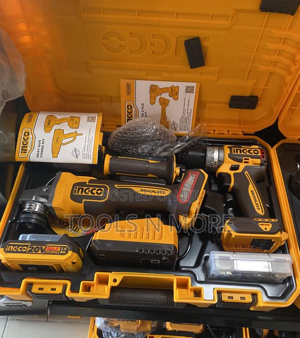Ingco 20v Cordless Angle Grinder and Drill Combo Set · Photo 1