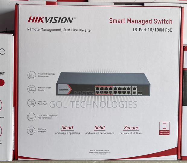 Hikvision 16port Smart Managed Poe Switch With 1sfp Port · Photo 1