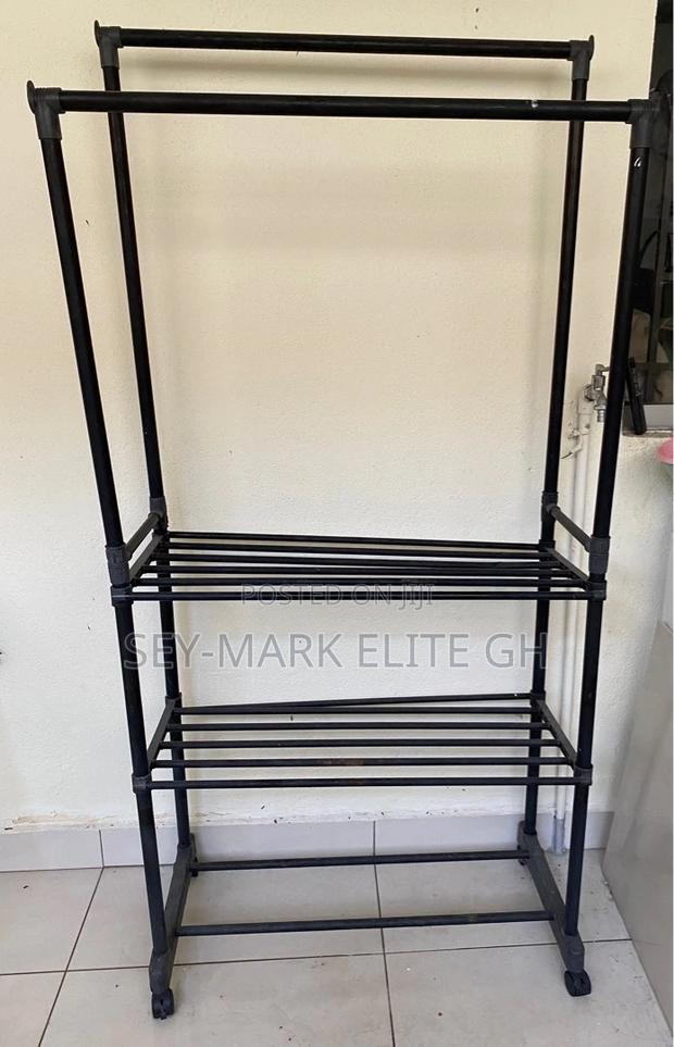 Double Sides Cloth Rack With 3 Shoe Layers · Photo 2