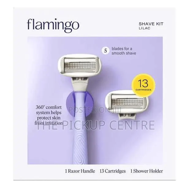 Flamingo Shave Kit Lilac 1 Razor Handle With 13 Cartridges · Photo 1
